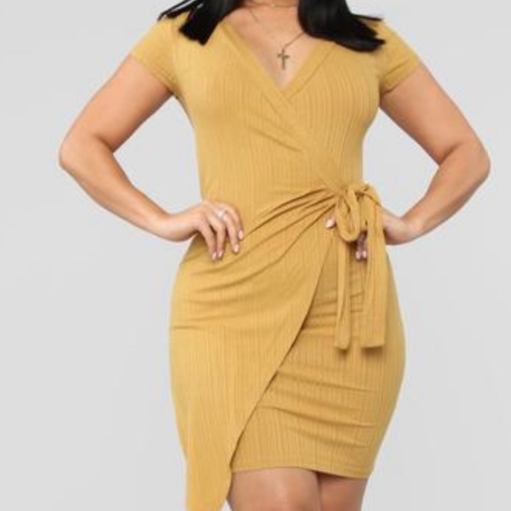 Eileen Wrap Dress Mustard